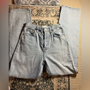 Denim Forum Light Blue Women's Straight Leg Jeans